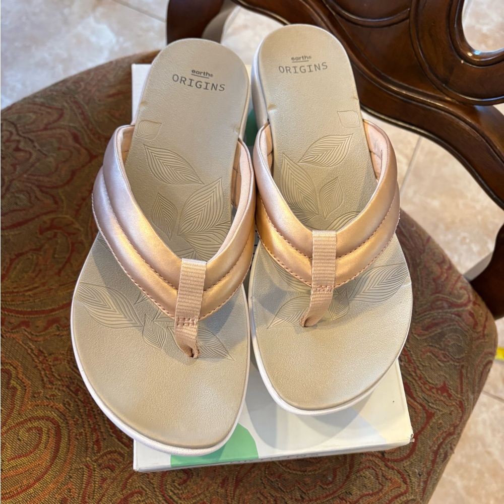 Earth Origins Women's Rose Gold Sandals NEW - Picture 3 of 5